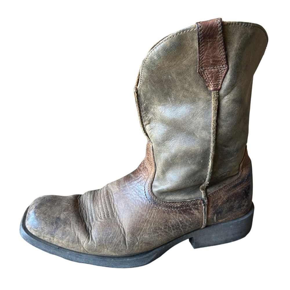 Ariat Mens Brown Leather Square Toe Western Work Boots 10002317 Size 11 D